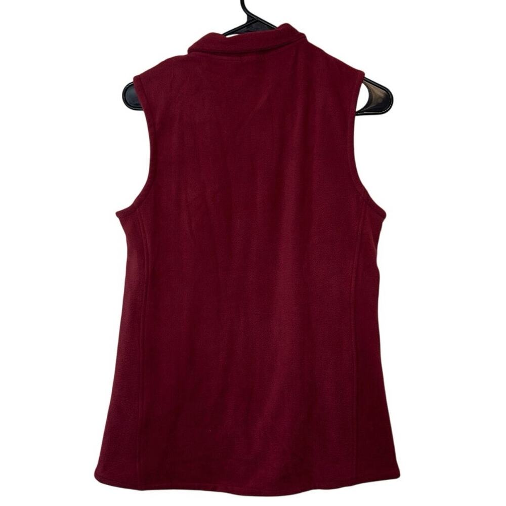 NWOT Cuddl Duds Women’s Full Zip Fleece Vest Red Size M Cranberry Stretch Soft - Picture 2 of 7